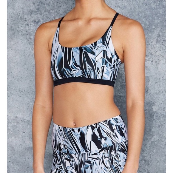 BlackMilk Heavy Metal Tri Back Crop - Picture 1 of 6